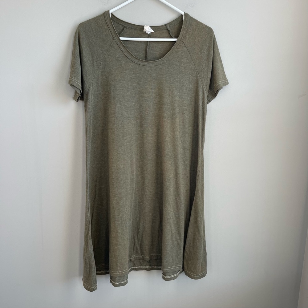 Live Happy Olive Green Shirt Dress M